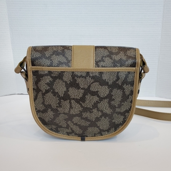 Saint Laurent YSL Brown Tan Giraffe Print Coated Canvas Vintage Crossbody Bag - Picture 4 of 16